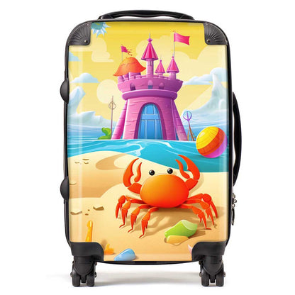 Orange Crab On A Beach Holiday Suitcase