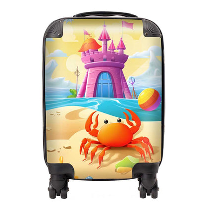 Orange Crab On A Beach Holiday Suitcase