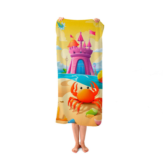 Orange Crab On A Beach Holiday Beach Towel