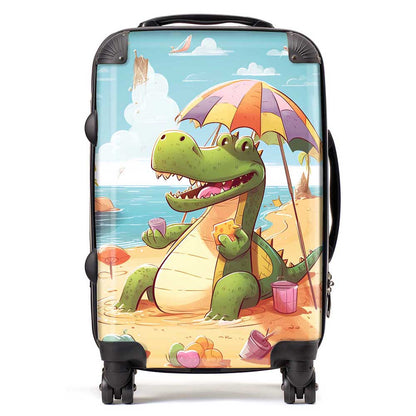 A Crocodile On A Beach Holiday Suitcase