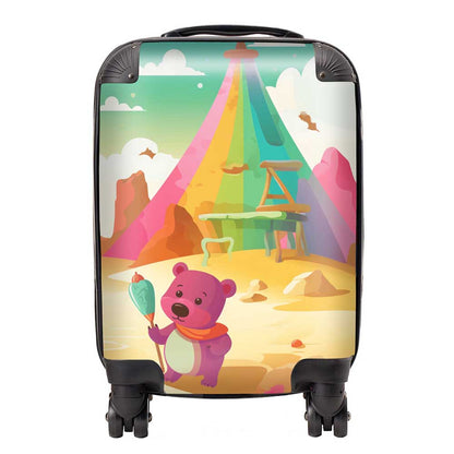 Purple Bear On A Beach Holiday Suitcase