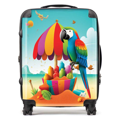 Parrot On A Beach Holiday Suitcase