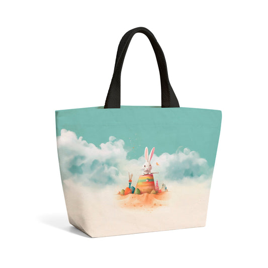 White Rabbit On A Beach Holiday Beach Shopper Tote Bag