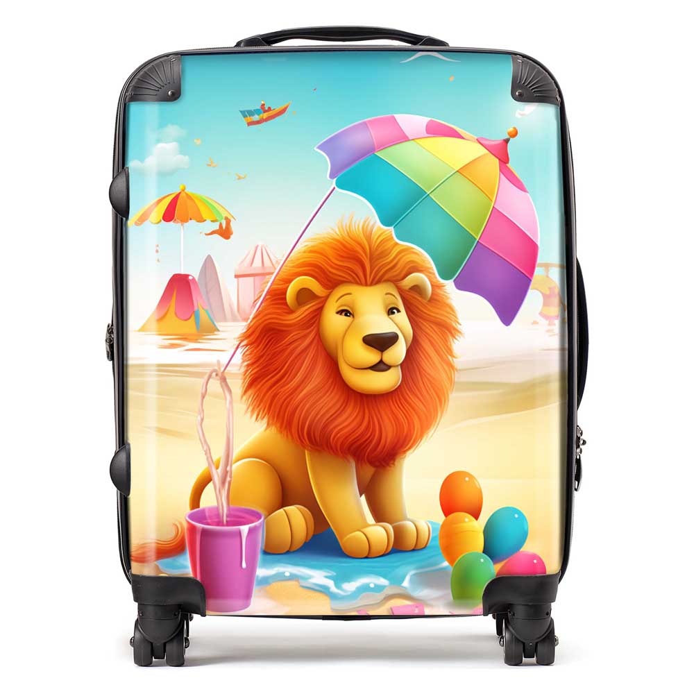 Lion On A Beach Holiday Suitcase