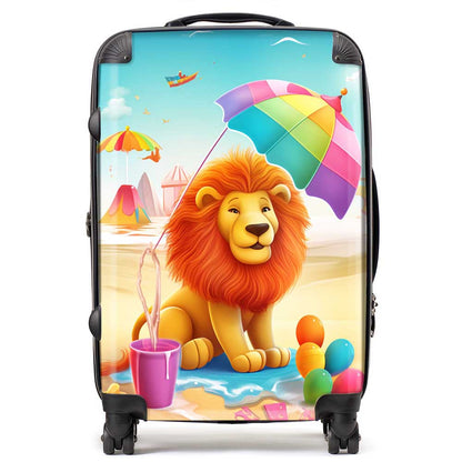 Lion On A Beach Holiday Suitcase