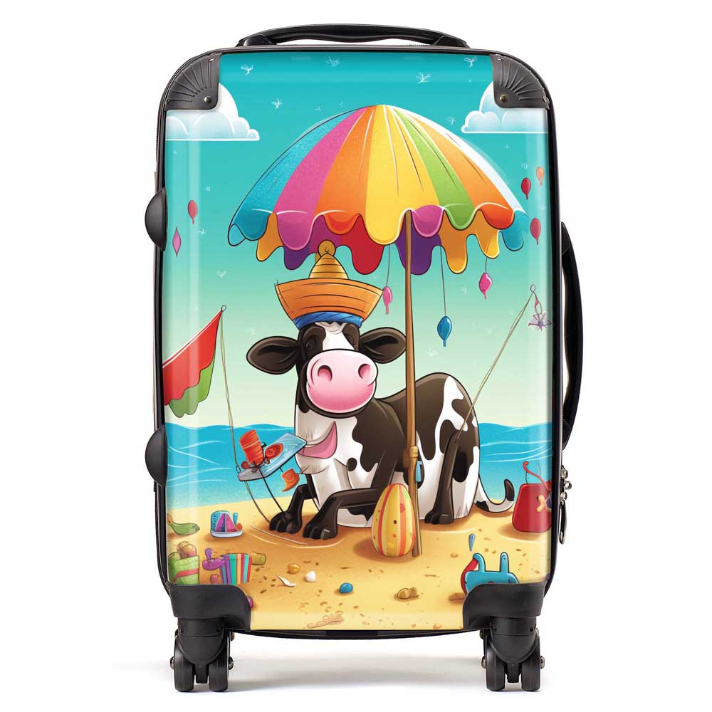 Cow On A Beach Holiday Suitcase