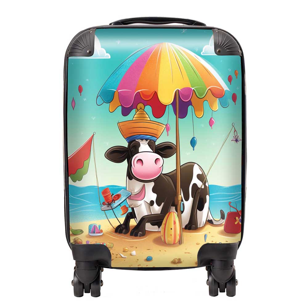 Cow On A Beach Holiday Suitcase