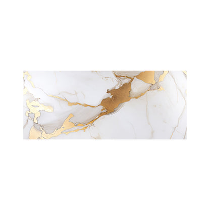 White Marble With Gold Glass Bathroom Splashback