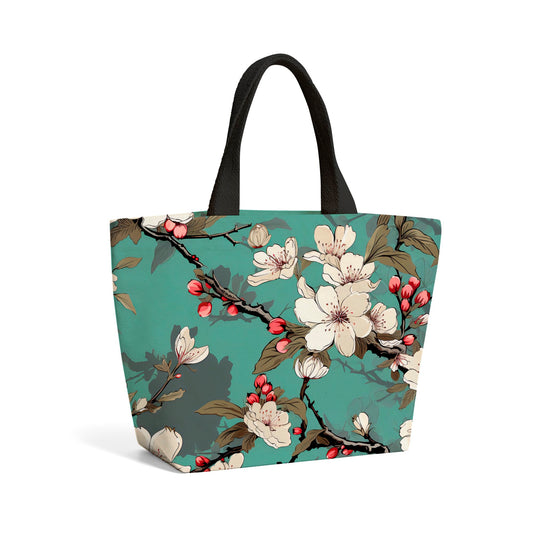 Pink Blossom Asian Design Beach Shopper Tote Bag