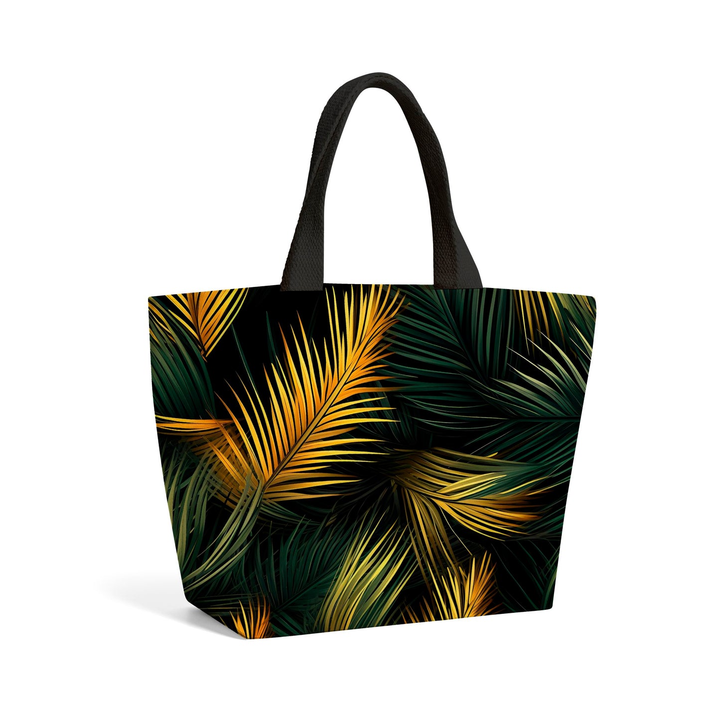 Golden Palm Leaves Beach Shopper Tote Bag