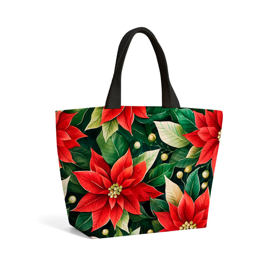 Poinsetta Watercolour Beach Shopper Tote Bag