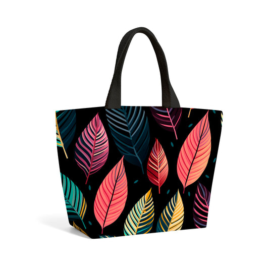 Colourful Leaves Pattern Beach Shopper Tote Bag