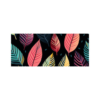 Colourful Leaves Pattern Glass Bathroom Splashback