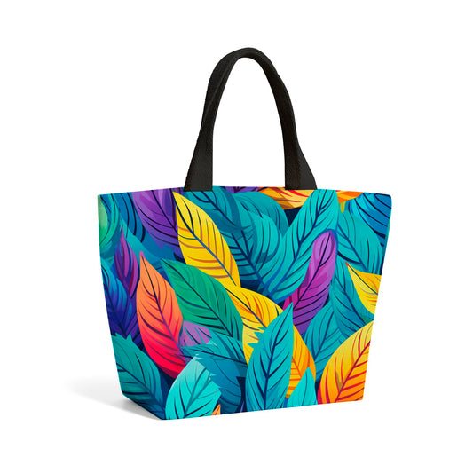 Bright Colourful Leaves Beach Shopper Tote Bag