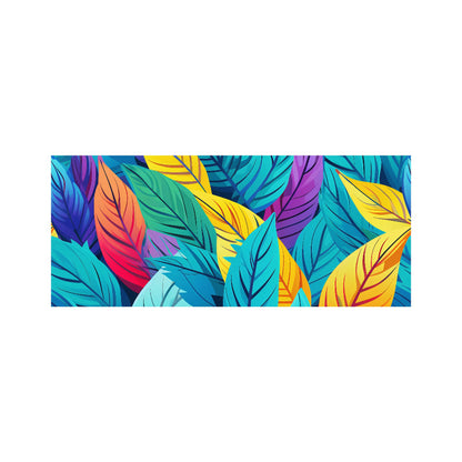 Bright Colourful Leaves Glass Bathroom Splashback