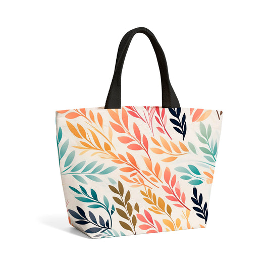 Colouful Sping Leaves Beach Shopper Tote Bag