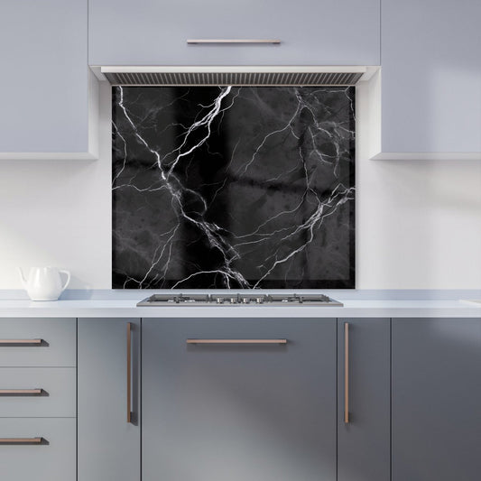 Black Marble Pattern Kitchen Splashback