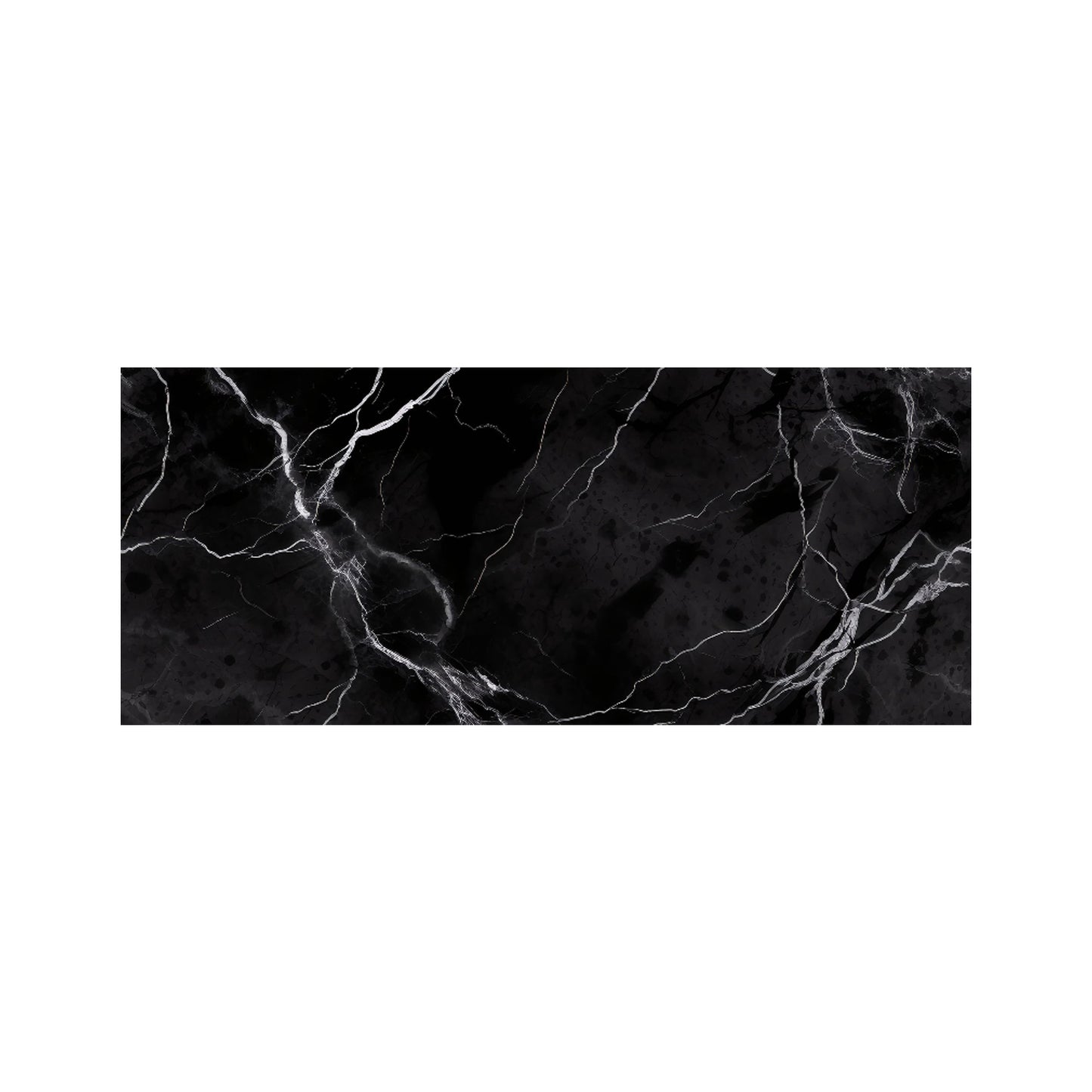 Black Marble Pattern Glass Bathroom Splashback