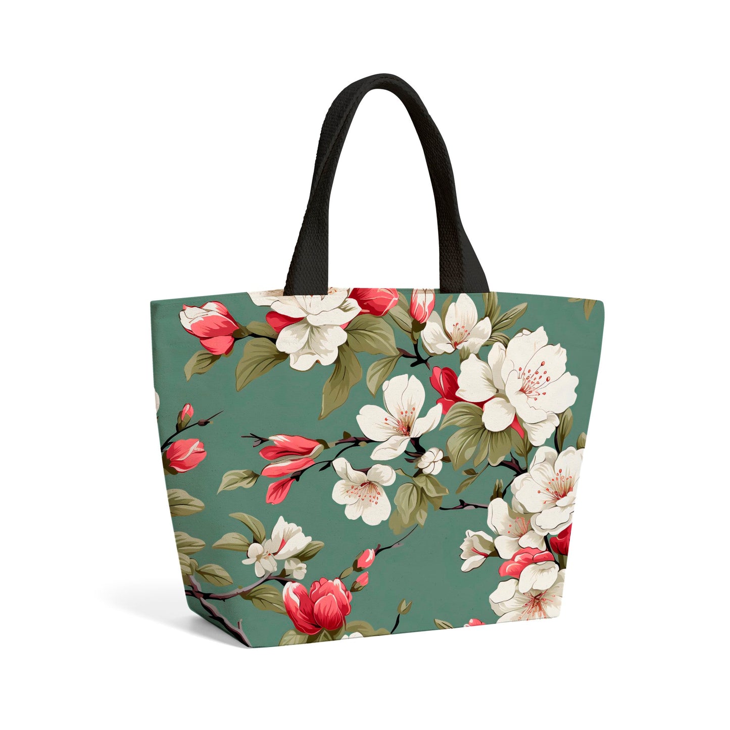 Pink And White Blossom Beach Shopper Tote Bag