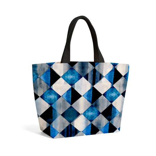 Square Checkered Pattern Beach Shopper Tote Bag