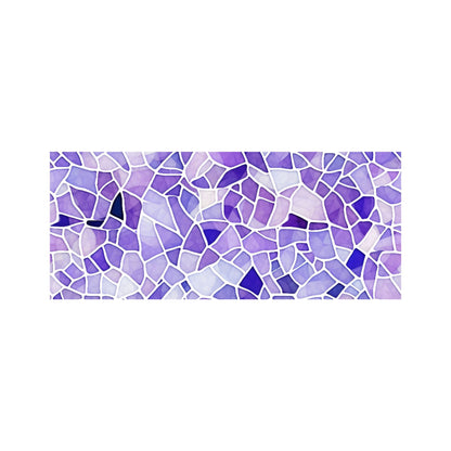 Purple and White Mosaic Design Glass Bathroom Splashback