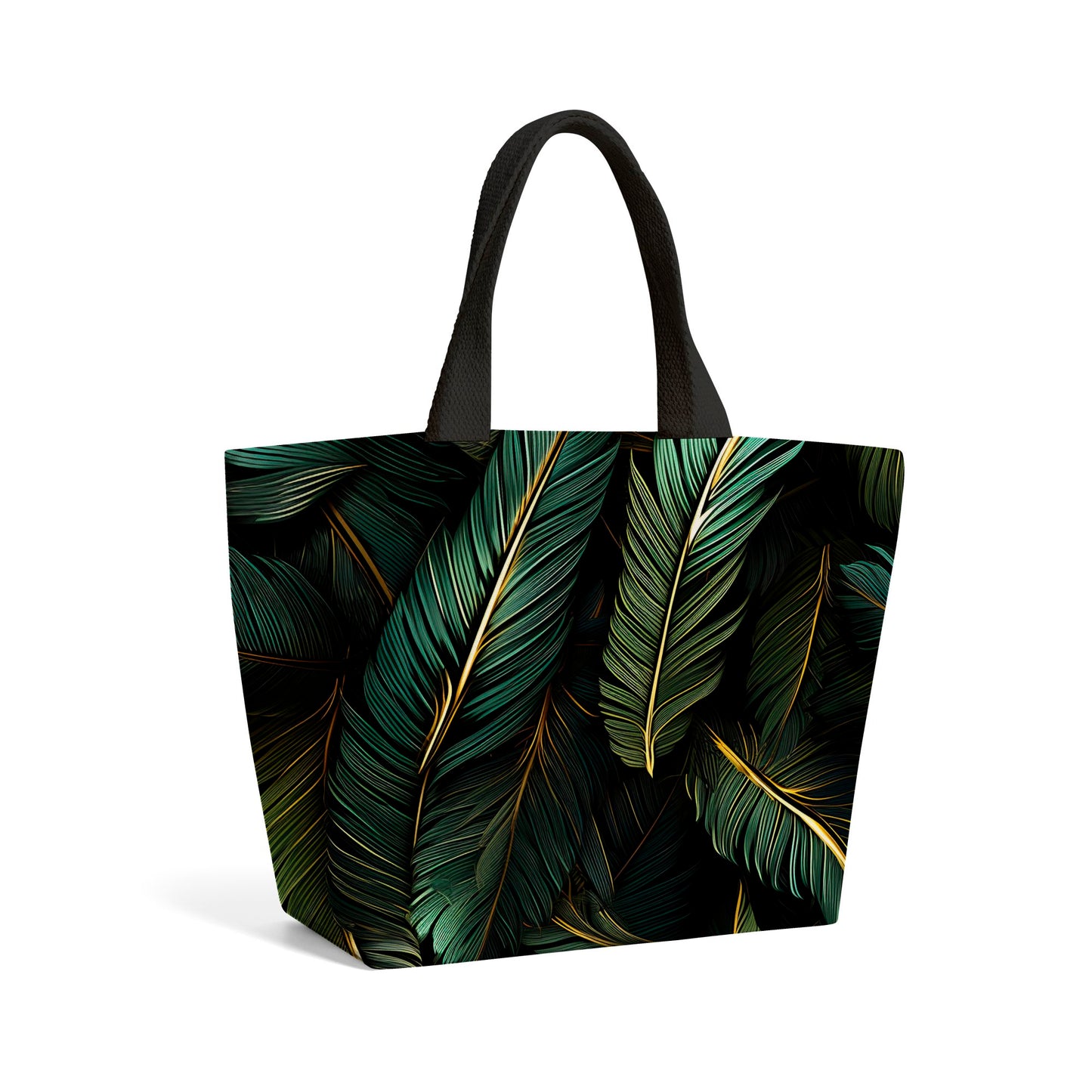 Green and Gold Leaves Beach Shopper Tote Bag