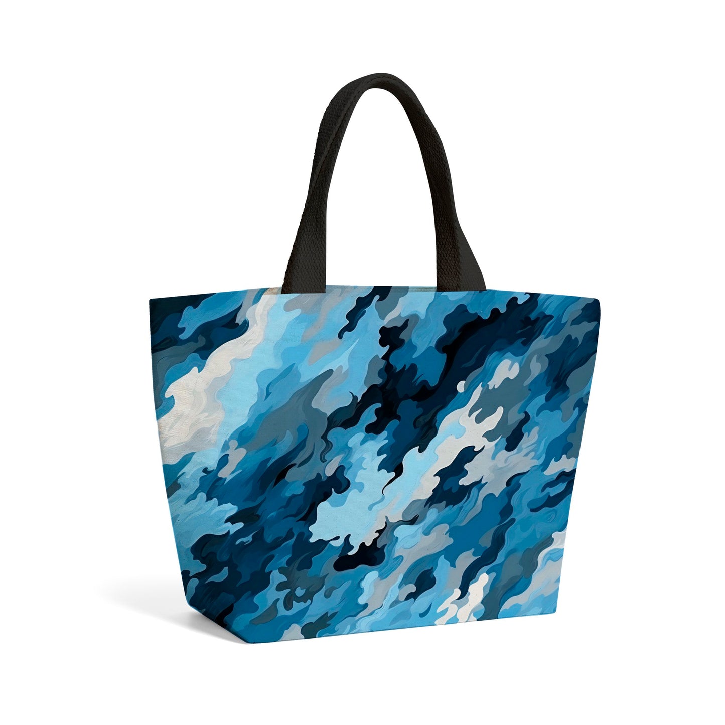 Blue And Grey Canvas Brushstrokes Beach Shopper Tote Bag