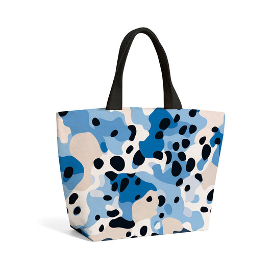 Blue Camouflage Pattern Beach Shopper Tote Bag