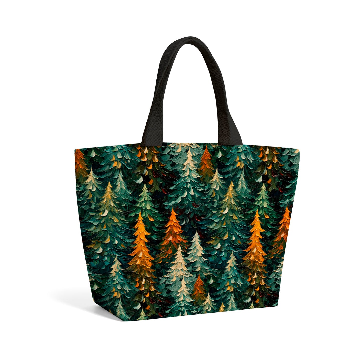 Impasto Style Christmas Trees Beach Shopper Tote Bag