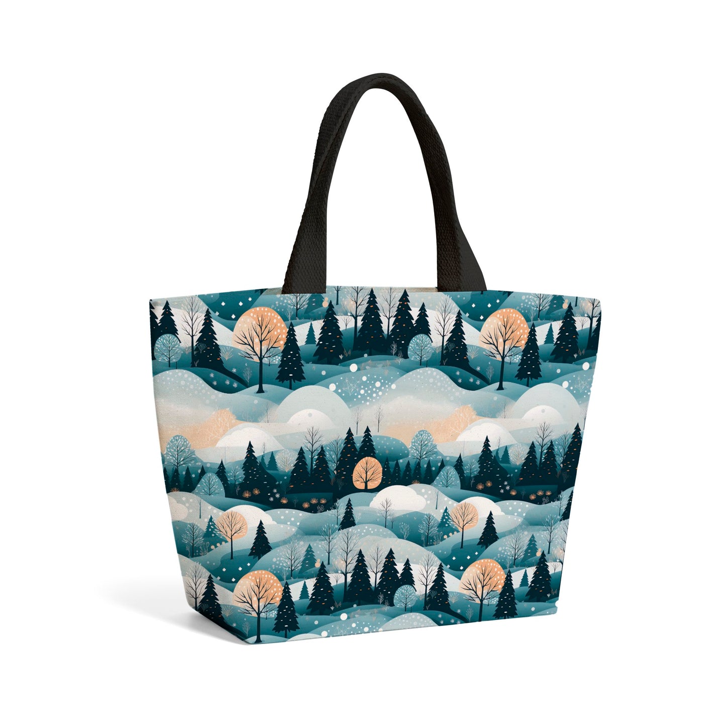 Dreamy Snowy Christmas Scene Beach Shopper Tote Bag