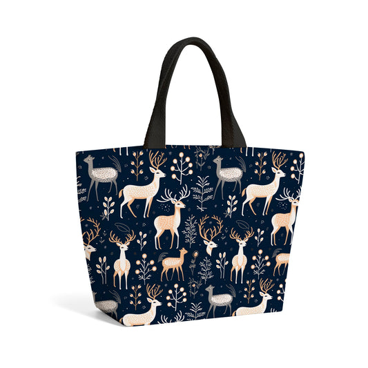 Reindeer Pattern Beach Shopper Tote Bag