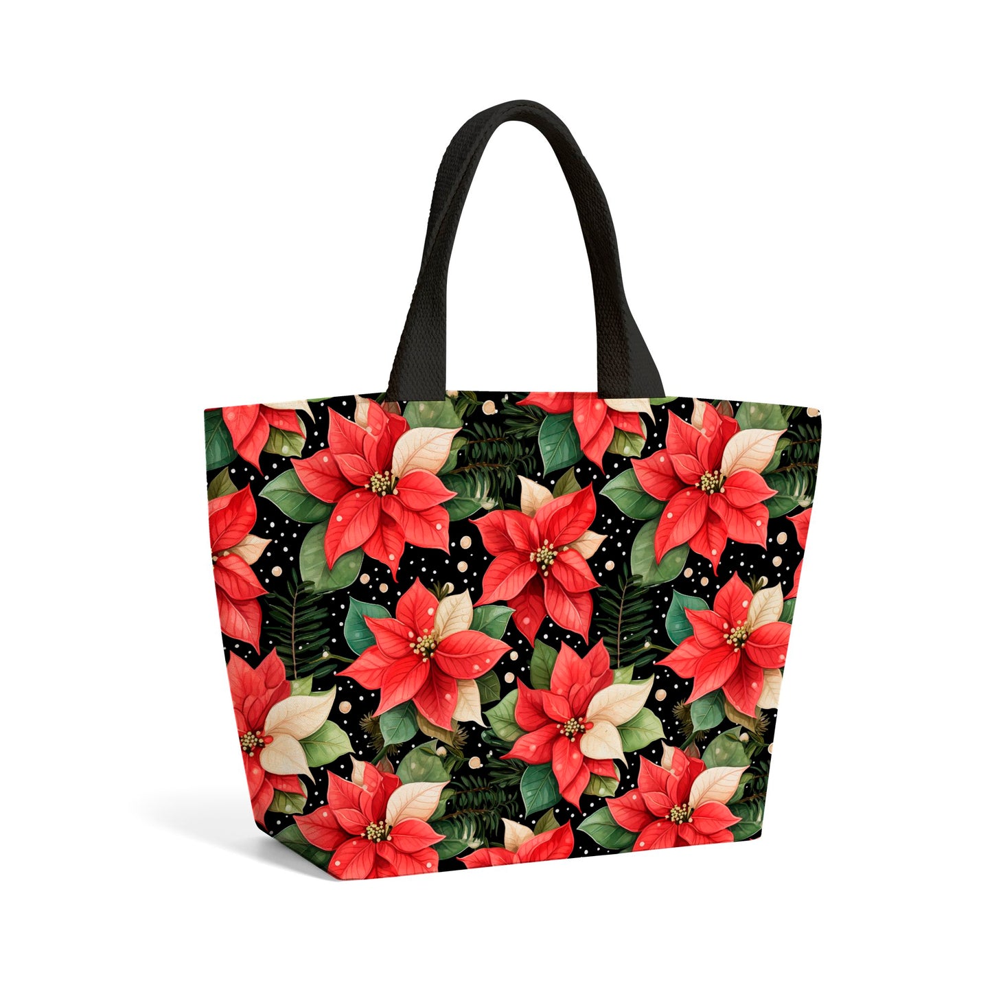 Poinsettia, Watercolor Style Beach Shopper Tote Bag