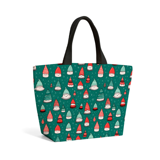 Hand Drawn Joyful Santa Hats Beach Shopper Tote Bag