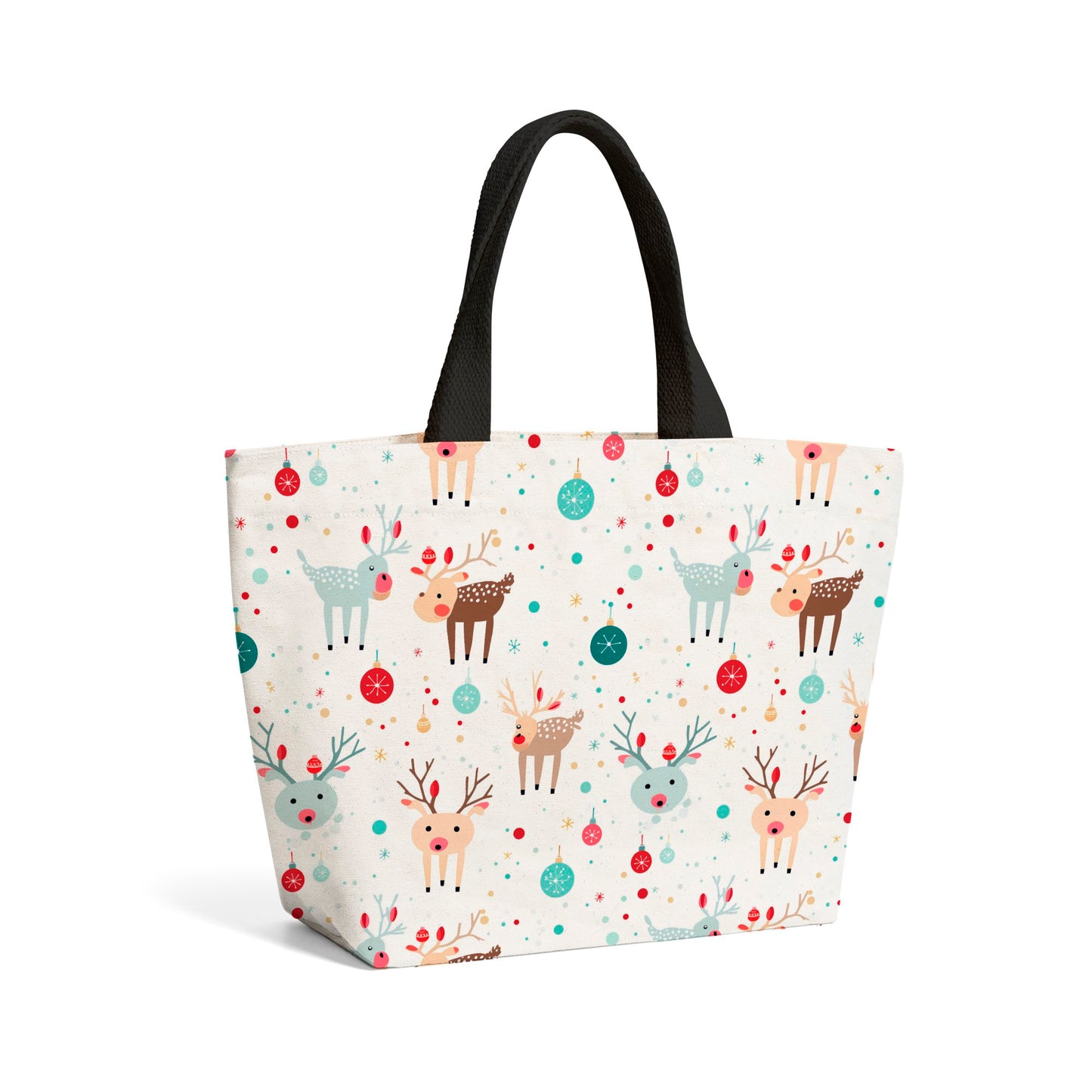 Happy Reindeer With Christmas Lights Beach Shopper Tote Bag