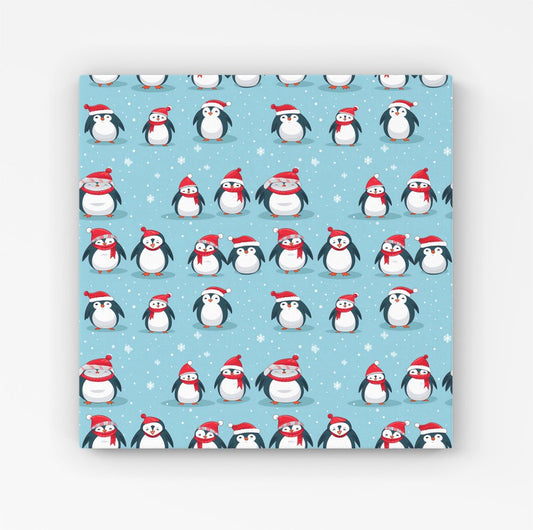 Adorable Santa Penguins HD Metal Print