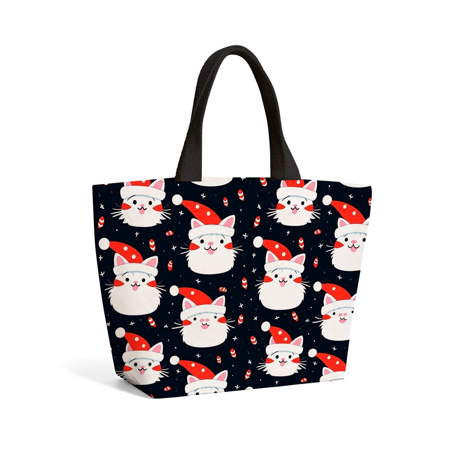 Cute Cats Wearing Santa Claus Hats Beach Shopper Tote Bag