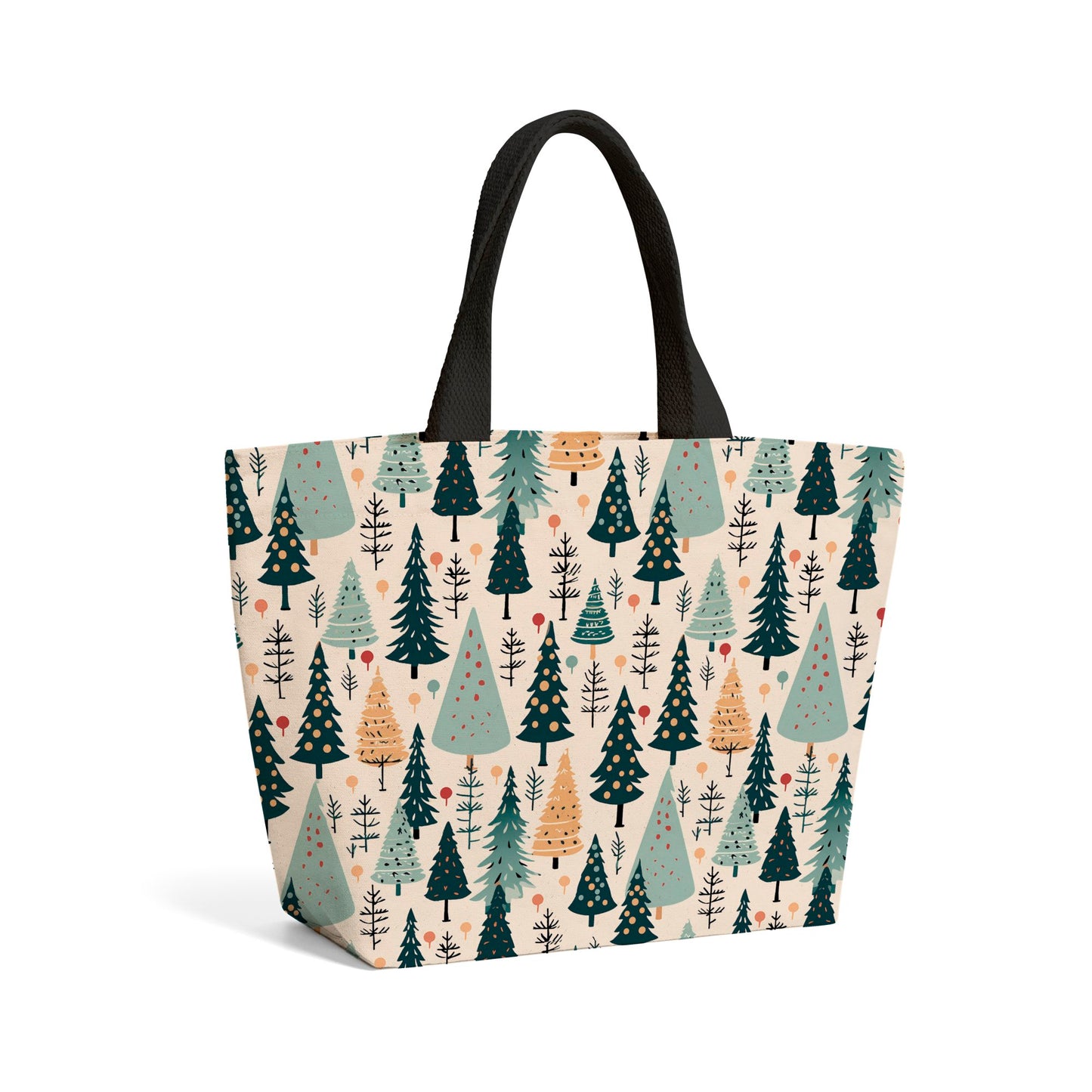 Boho Inspired Christmas Tree Pattern Beach Shopper Tote Bag