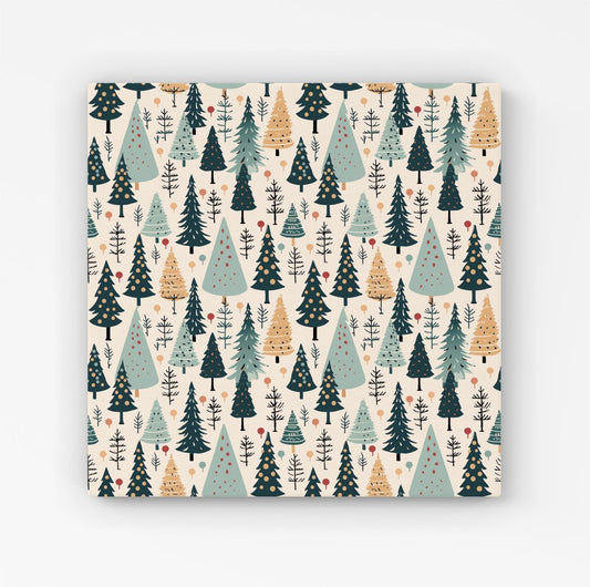 Boho Inspired Christmas Tree Pattern HD Metal Print