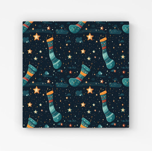 Christmas Stocking In A Starry Night Sky HD Metal Print