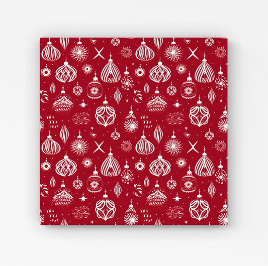 Red Christmas Decorations Pattern HD Metal Print
