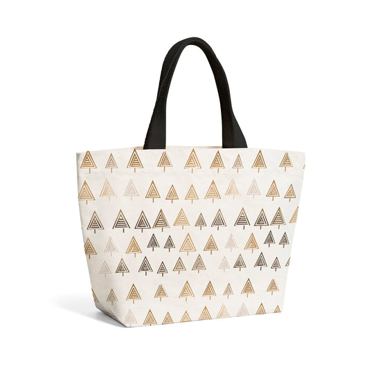 Geometric Christmas Tree Pattern Beach Shopper Tote Bag