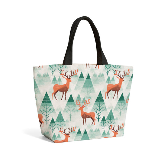 Reindeer On A Snowy Landscape Beach Shopper Tote Bag