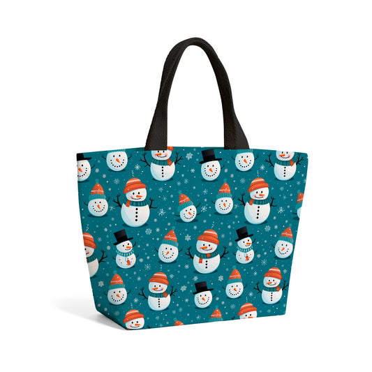 Jolly Christmas Snowmen Beach Shopper Tote Bag