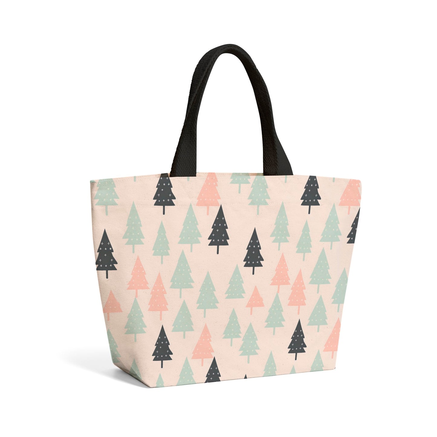 Christmas Tree Silhouette Pattern Beach Shopper Tote Bag