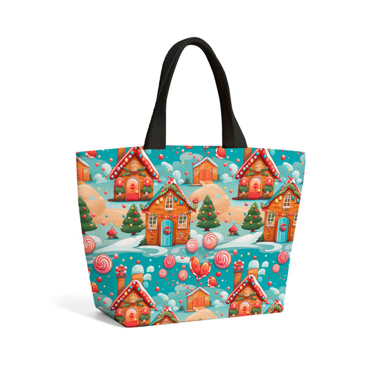 Christmas Gingerbread House Beach Shopper Tote Bag