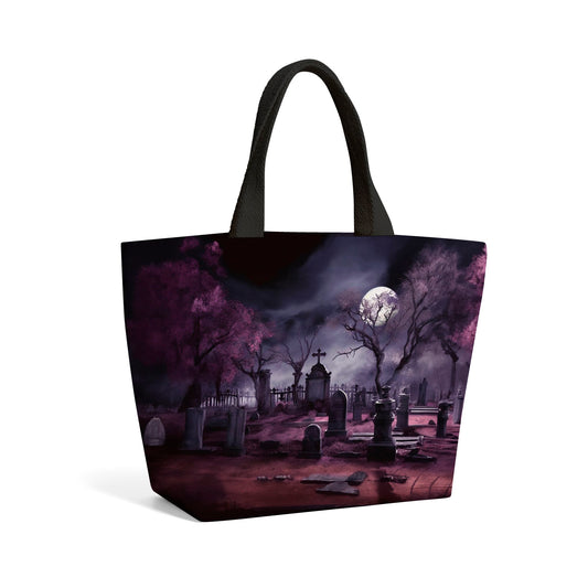 Witchs Moonlit Cemetery Design Beach Shopper Tote Bag