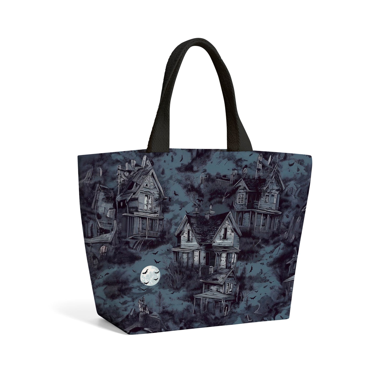 Spooky Shadowy Haunted House Beach Shopper Tote Bag