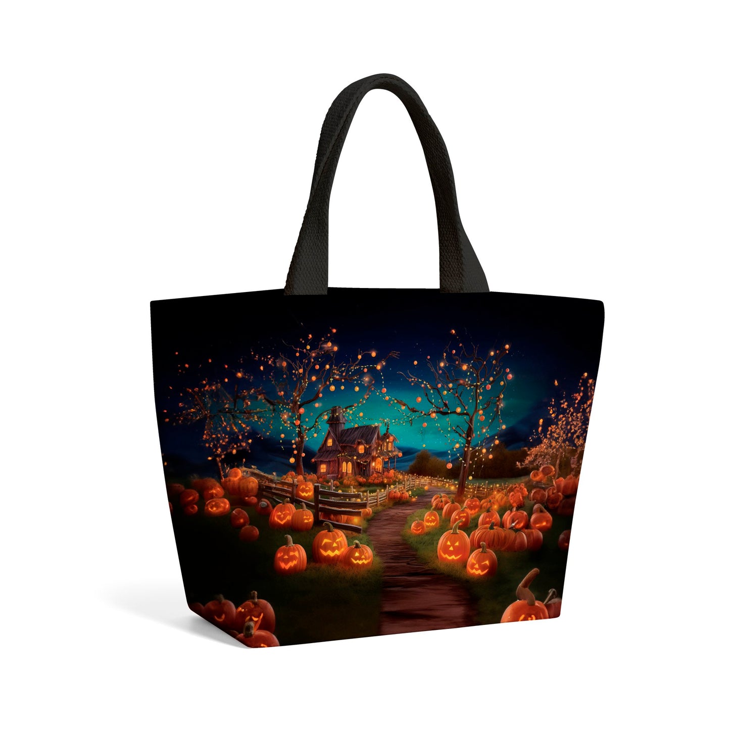 Enchanted Hallowen Pumpkin Patch Beach Shopper Tote Bag