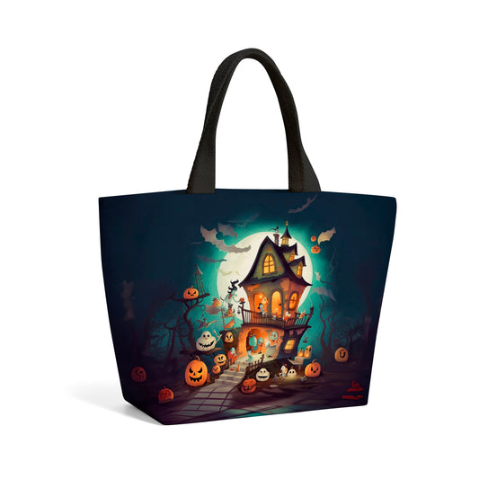 Whimsical Haunted House Beach Shopper Tote Bag