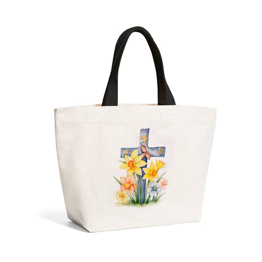 Watercolour Easter Daffodils Beach Shopper Tote Bag